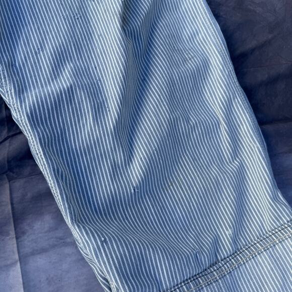 Vintage 70's Oshkosh B'Gosh Hickory Striped Railroad Denim Overalls Bibs Sz XL - Picture 11 of 13